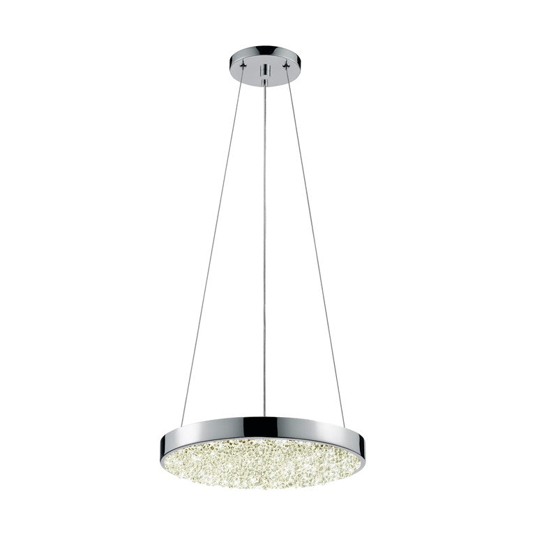 SONNEMAN Dazzle LED Polished Chrome Crushed Glass Pendant Light