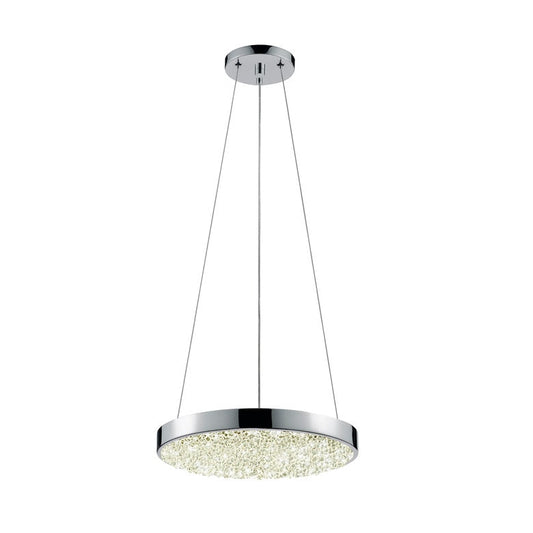 SONNEMAN Dazzle LED Polished Chrome Crushed Glass Pendant Light