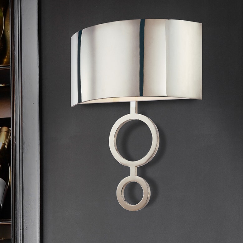 SONNEMAN Dianelli 2-Light SBCFL GU24 Base Polished Nickel Metal Acrylic Shade Wall Sconce