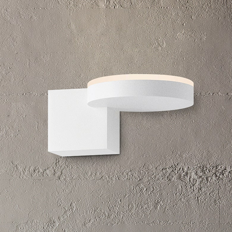 SONNEMAN Disc-Cube LED Textured White Optical Acrylic Wall Sconce