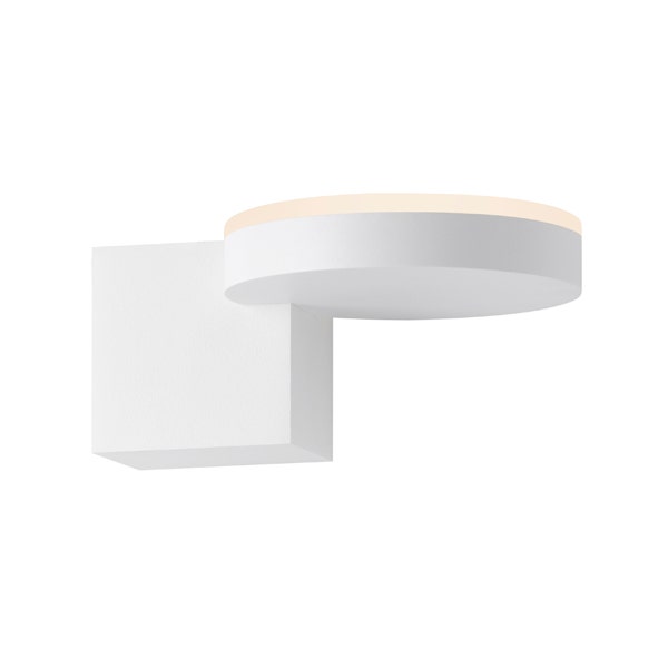 SONNEMAN Disc-Cube LED Textured White Optical Acrylic Wall Sconce