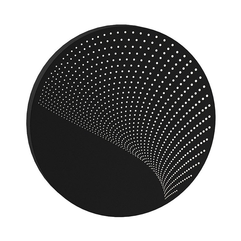 SONNEMAN Dotwave 1-Light LED Large Textured Black Aluminum Shade Round Wall Sconce