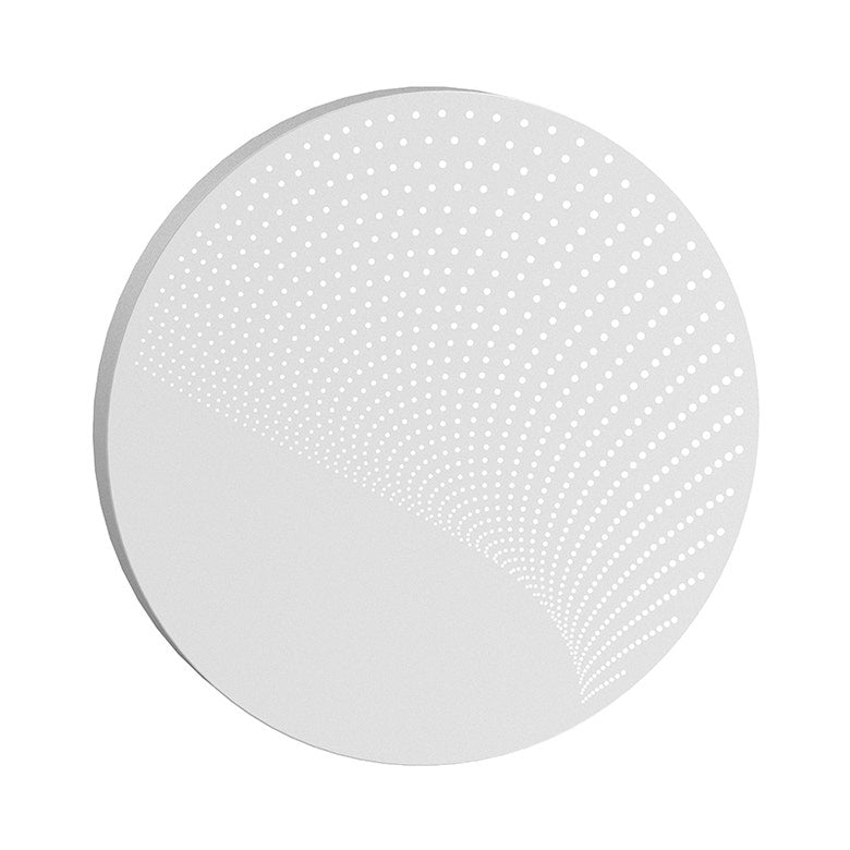 SONNEMAN Dotwave 1-Light LED Large Textured White Aluminum Shade Round Wall Sconce