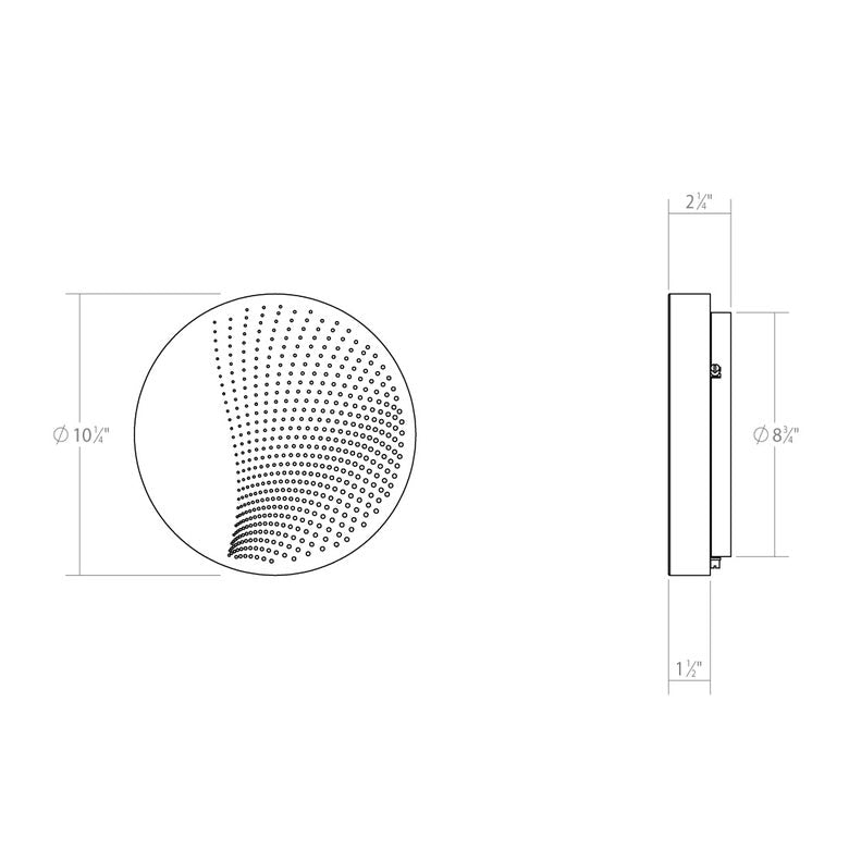 SONNEMAN Dotwave 1-Light LED Medium Textured Black Aluminum Shade Round Wall Sconce