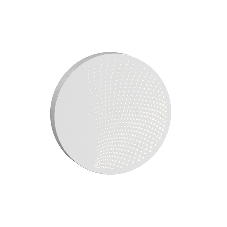 SONNEMAN Dotwave 1-Light LED Medium Textured White Aluminum Shade Round Wall Sconce