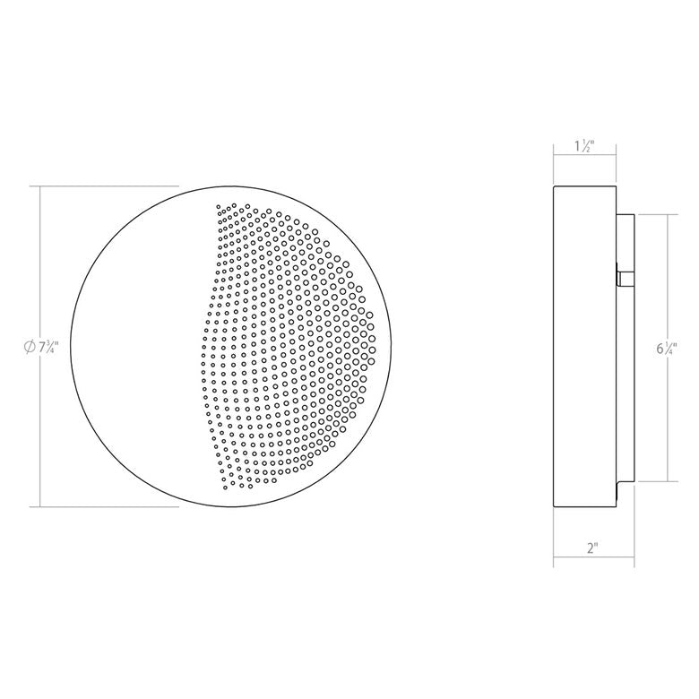 SONNEMAN Dotwave 1-Light LED Small Textured Black Aluminum Shade Round Wall Sconce