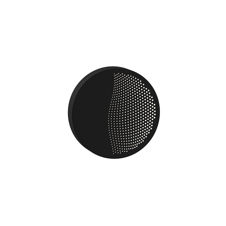 SONNEMAN Dotwave 1-Light LED Small Textured Black Aluminum Shade Round Wall Sconce