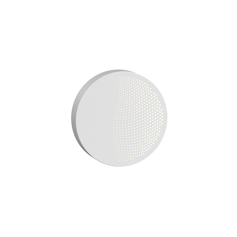 SONNEMAN Dotwave 1-Light LED Small Textured White Aluminum Shade Round Wall Sconce