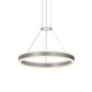 SONNEMAN Double Corona 24" 2-Light LED Bright Satin Aluminum Frosted Acrylic Shade Ring Pendant Light With 20' Cord Length
