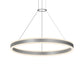 SONNEMAN Double Corona 32" 2-Light LED Bright Satin Aluminum Frosted Acrylic Shade Ring Pendant Light With 6' Cord Length