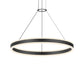 SONNEMAN Double Corona 32" 2-Light LED Satin Black Frosted Acrylic Shade Ring Pendant Light With 6' Cord Length