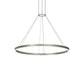 SONNEMAN Double Corona 48" 2-Light LED Bright Satin Aluminum Frosted Acrylic Shade Ring Pendant Light With 20' Cord Length