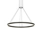 SONNEMAN Double Corona 48" 2-Light LED Satin Black Frosted Acrylic Shade Ring Pendant Light With 6' Cord Length