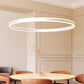 SONNEMAN Double Corona 60" 2-Light LED Bright Satin Aluminum Frosted Acrylic Shade Ring Pendant Light With 6' Cord Length