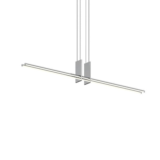 SONNEMAN Fino 2-Light LED Polished Chrome Optical Acrylic Shade Duo Pendant Light