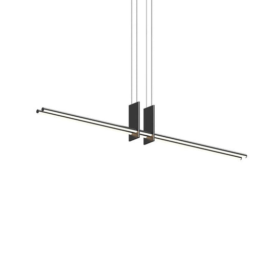 SONNEMAN Fino 2-Light LED Satin Black Optical Acrylic Shade Duo Pendant Light