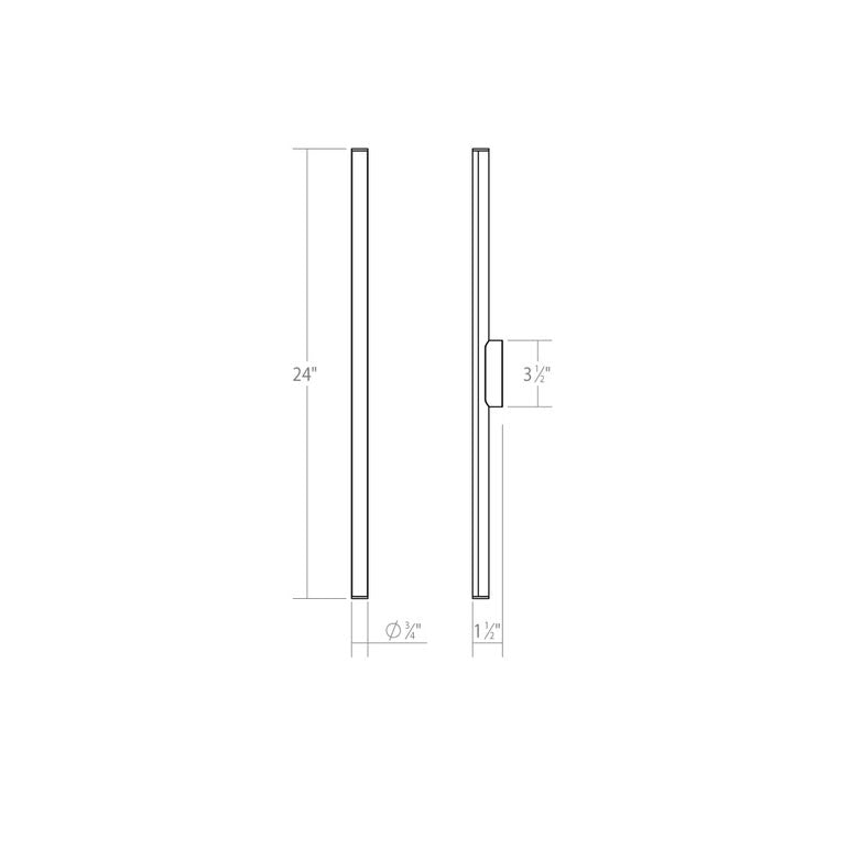 SONNEMAN Fino 24" 1-Light LED 3000K Satin White Optical Acrylic Shade Vanity Bath Bar Lighting
