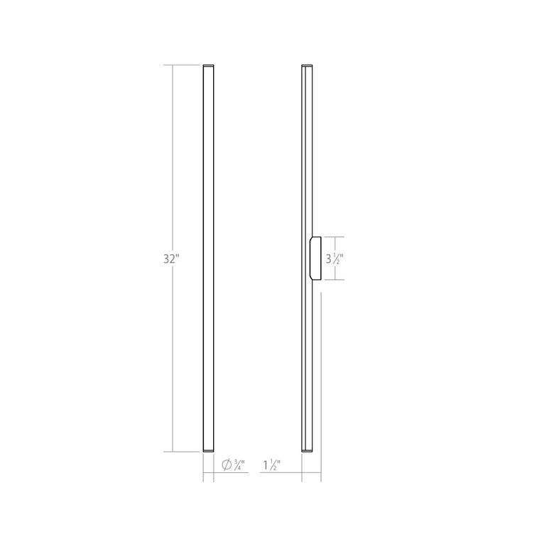 SONNEMAN Fino 32" 1-Light LED 3000K Satin Black Optical Acrylic Shade Vanity Bath Bar Lighting