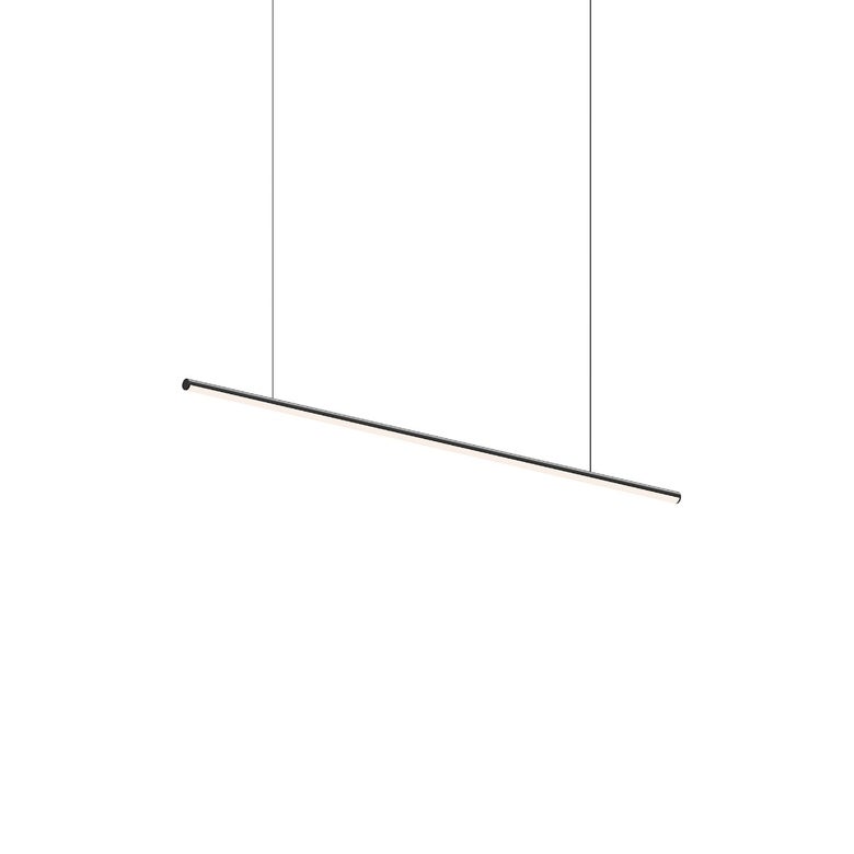SONNEMAN Fino 48" 1-Light LED 3000K Satin Black White Acrylic Shade Linear Suspension Pendant Light