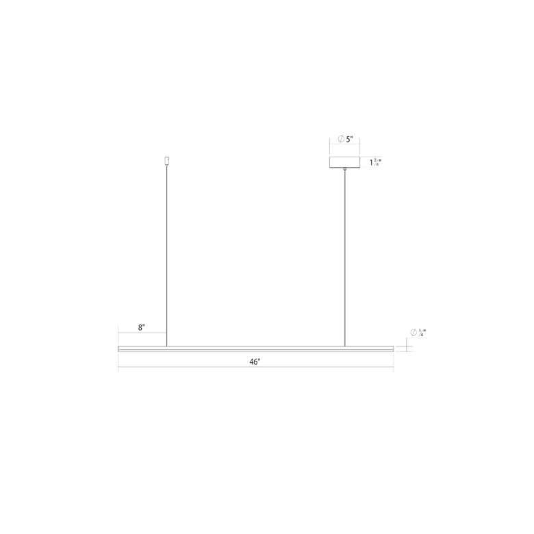 SONNEMAN Fino 48" 1-Light LED 3500K Polished Chrome White Acrylic Shade Linear Suspension Pendant Light