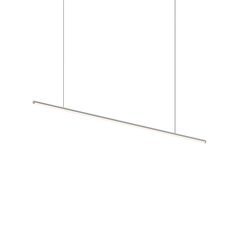 SONNEMAN Fino 60" 1-Light LED 3500K Polished Chrome White Acrylic Shade Linear Suspension Pendant Light