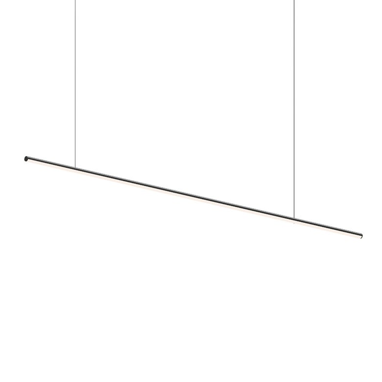 SONNEMAN Fino 72" 1-Light LED 3500K Satin Black White Acrylic Shade Linear Suspension Pendant Light