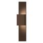 SONNEMAN Flax Box 1-Light LED Textured Bronze Aluminum Shade Dual Panel Wall Sconce
