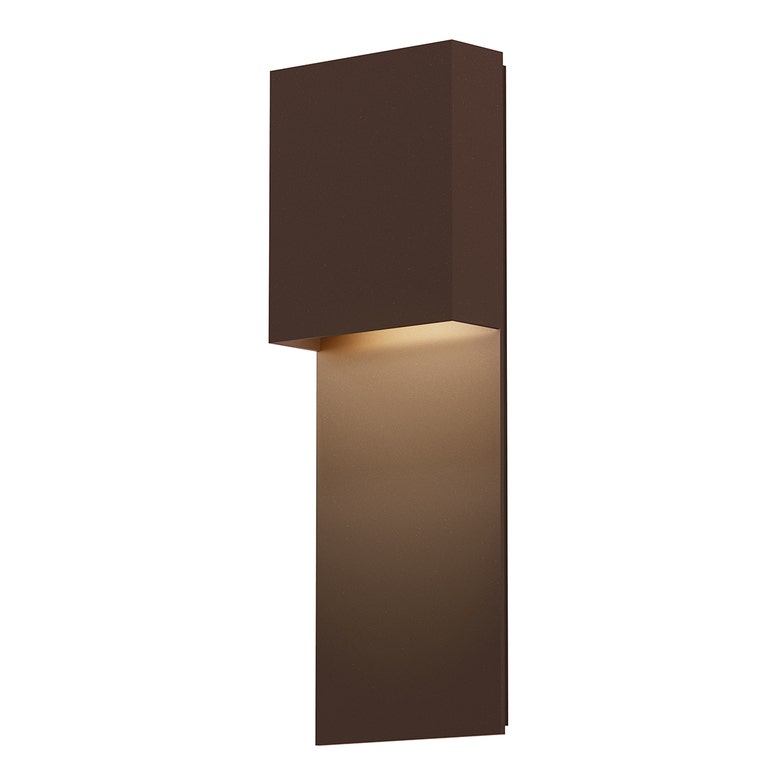 SONNEMAN Flax Box 1-Light LED Textured Bronze Aluminum Shade Panel Wall Sconce
