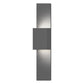 SONNEMAN Flax Box 1-Light LED Textured Gray Aluminum Shade Dual Panel Wall Sconce