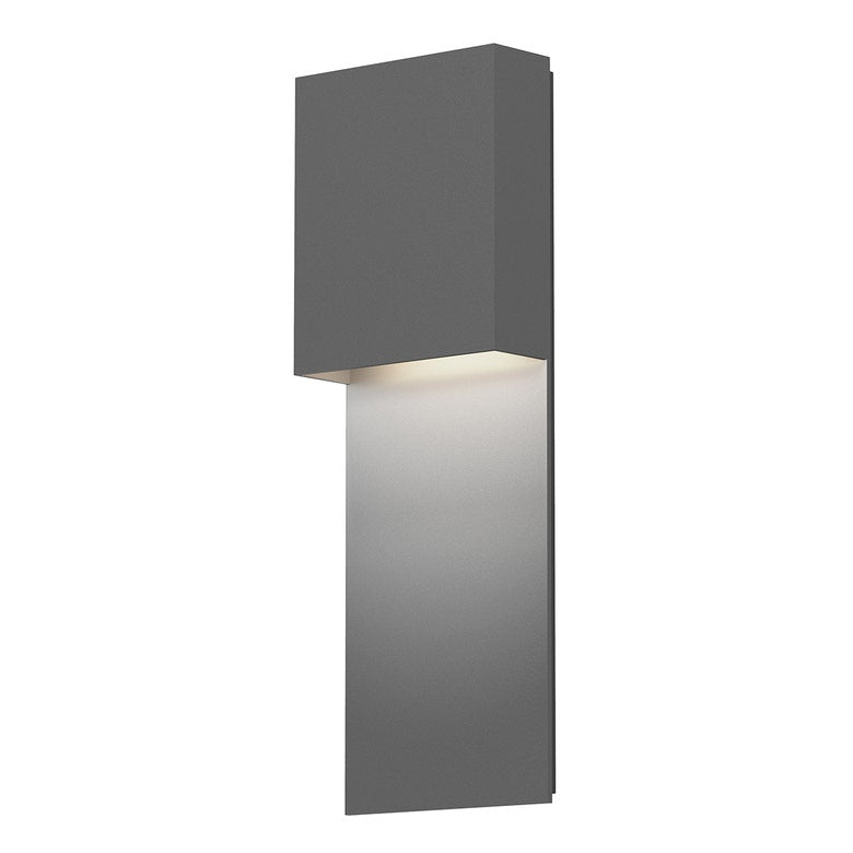 SONNEMAN Flax Box 1-Light LED Textured Gray Aluminum Shade Panel Wall Sconce