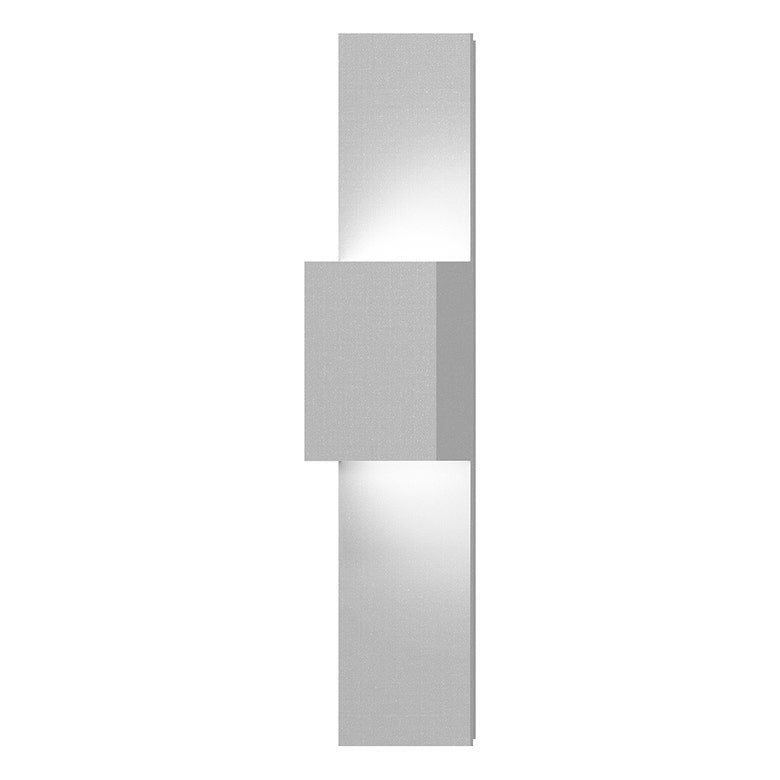 SONNEMAN Flax Box 1-Light LED Textured White Aluminum Shade Dual Panel Wall Sconce
