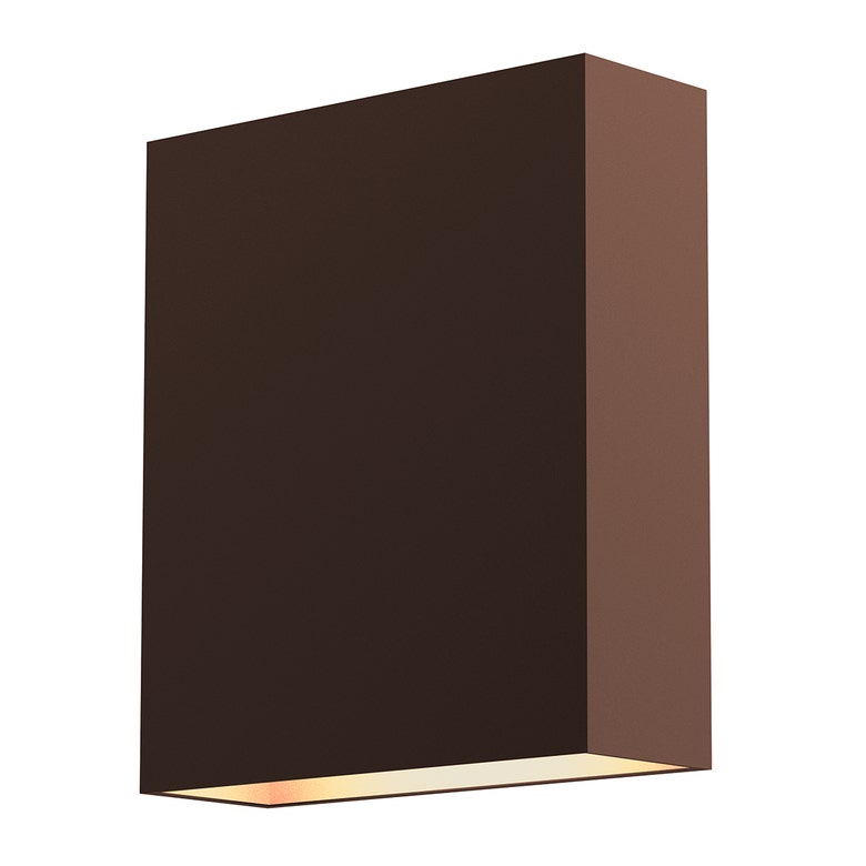 SONNEMAN Flax Box 7" W x 6" H 1-Light LED Textured Bronze Aluminum Shade Wall Sconce