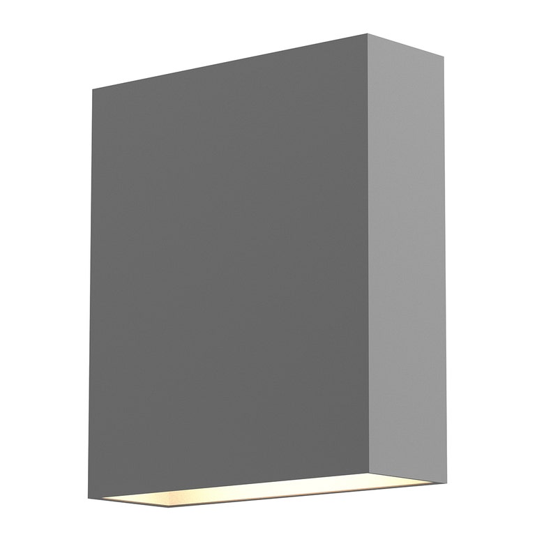SONNEMAN Flax Box 7" W x 6" H 1-Light LED Textured Gray Aluminum Shade Up/Down Wall Sconce