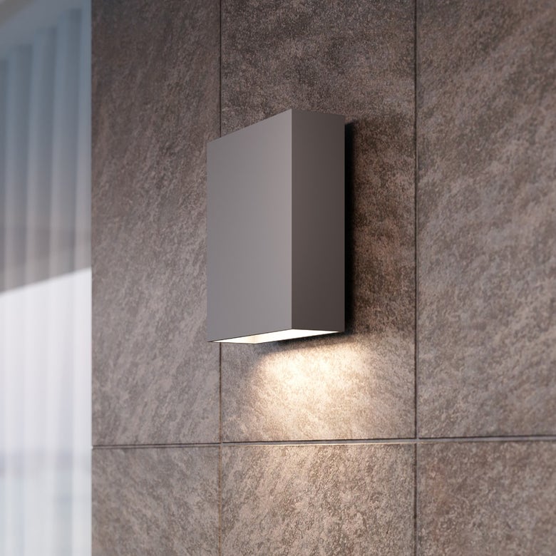 SONNEMAN Flax Box 7" W x 6" H 1-Light LED Textured Gray Aluminum Shade Wall Sconce
