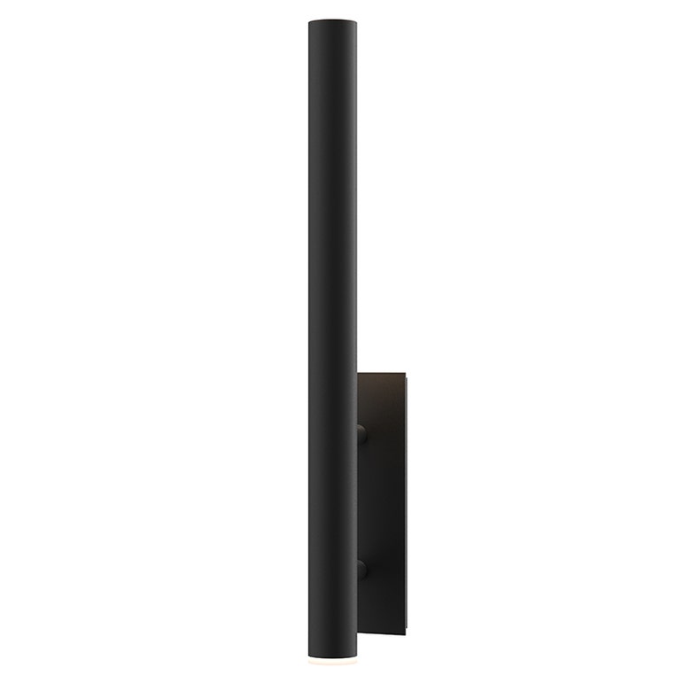 SONNEMAN Flue 30" 2-Light LED Textured Black Aluminum Shade Wall Sconce