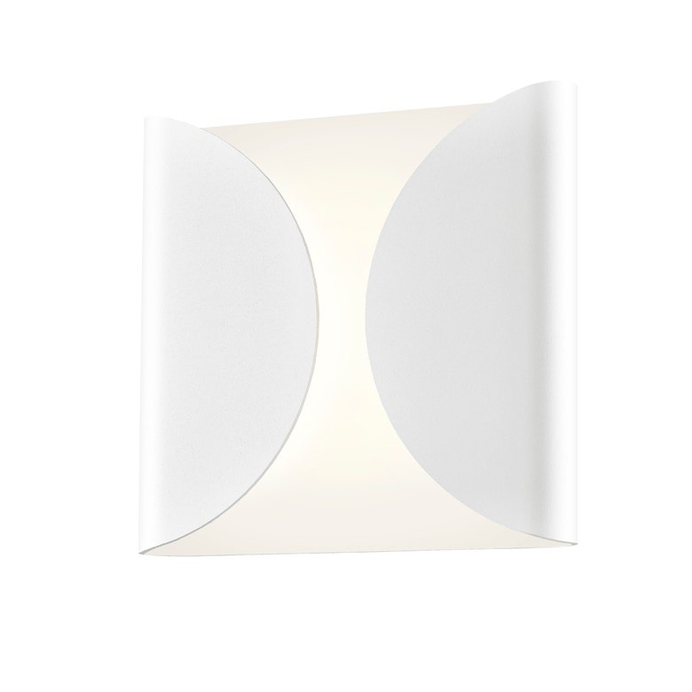 SONNEMAN Folds Integral LED Standard Textured White Aluminum Shade Wall Sconce