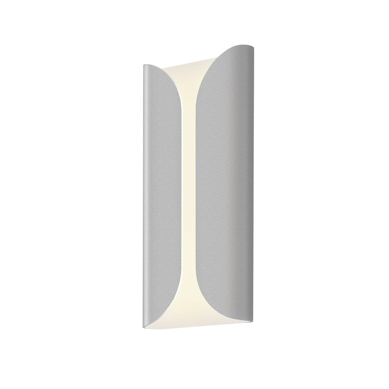 SONNEMAN Folds Integral LED Tall Textured Gray Aluminum Shade Wall Sconce
