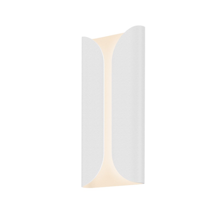 SONNEMAN Folds Integral LED Tall Textured White Aluminum Shade Wall Sconce
