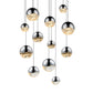 SONNEMAN Grapes 12-Light LED Assorted Round Canopy Polished Chrome Glass Shade Chandelier