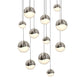 SONNEMAN Grapes 12-Light LED Assorted Round Canopy Satin Nickel Glass Shade Chandelier
