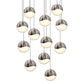 SONNEMAN Grapes 12-Light LED Large Round Canopy Satin Nickel Glass Shade Chandelier