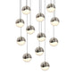 SONNEMAN Grapes 12-Light LED Medium Round Canopy Satin Nickel Glass Shade Chandelier