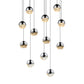 SONNEMAN Grapes 12-Light LED Small Round Canopy Polished Chrome Glass Shade Chandelier