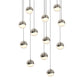 SONNEMAN Grapes 12-Light LED Small Round Canopy Satin Nickel Glass Shade Chandelier