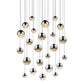 SONNEMAN Grapes 24-Light LED Assorted Round Canopy Polished Chrome Glass Shade Chandelier