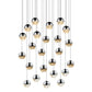 SONNEMAN Grapes 24-Light LED Medium Round Canopy Polished Chrome Glass Shade Chandelier