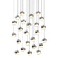SONNEMAN Grapes 24-Light LED Medium Round Canopy Satin Nickel Glass Shade Chandelier