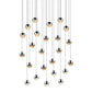 SONNEMAN Grapes 24-Light LED Small Round Canopy Polished Chrome Glass Shade Chandelier
