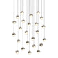 SONNEMAN Grapes 24-Light LED Small Round Canopy Satin Nickel Glass Shade Chandelier