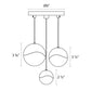 SONNEMAN Grapes 3-Light LED Small Round Canopy Satin Nickel Glass Shade Chandelier
